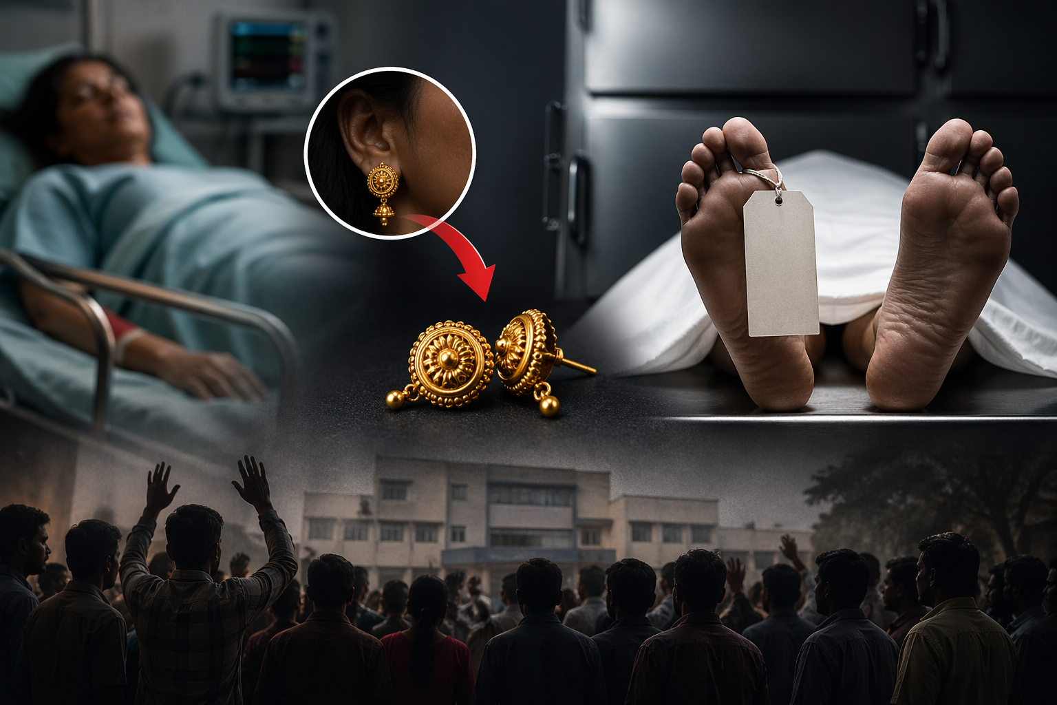 Gold Earrings Reportedly Missing After Woman’s Death in Jagtial Hospital; Probe Underway