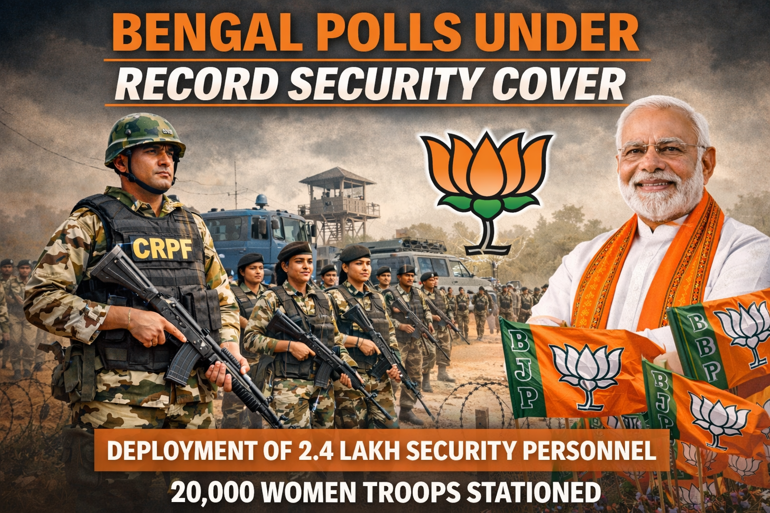 Historic Security Arrangement for Bengal Polls, 20,000 Women Personnel Deployed