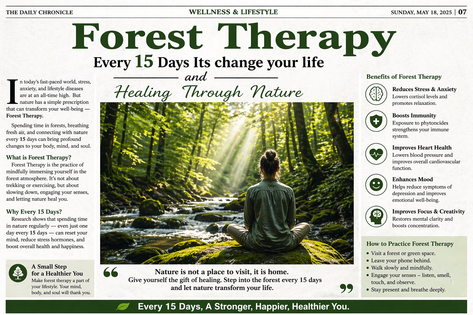 Forest Therapy Every 15 Days Its change your life and Healing Through Nature"
