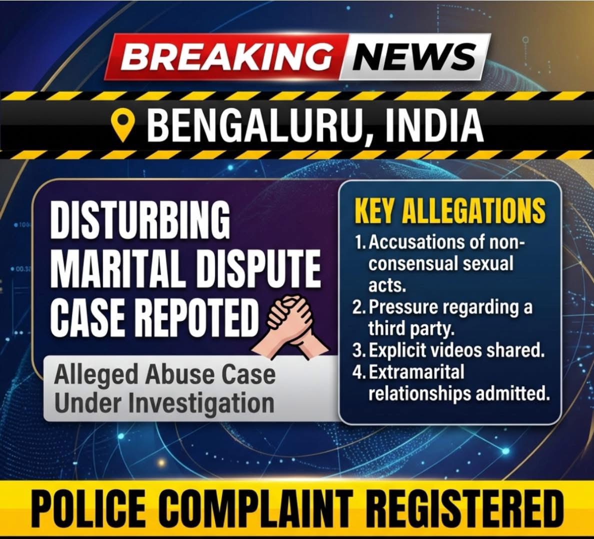 Bengaluru: Police Register Complaint in Marital Dispute Case, Probe Underway