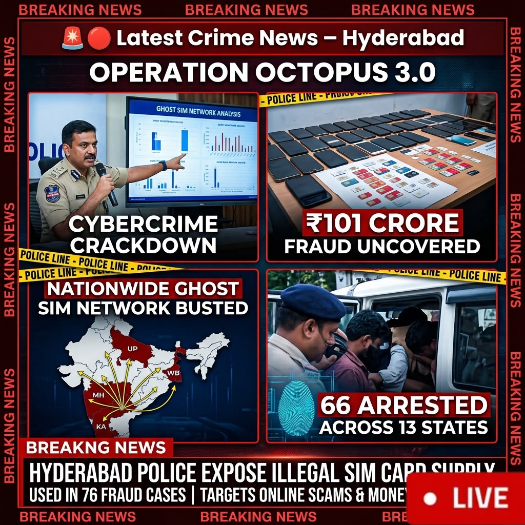Hyderabad Police Bust Alleged Ghost SIM Cyber Fraud Network Under Operation Octopus 3.
