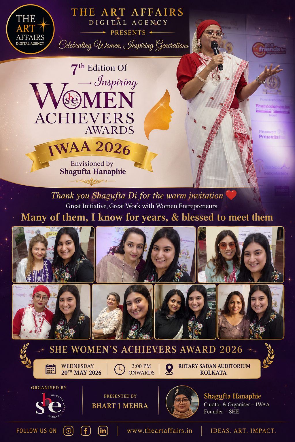 The Art Affairs Participates in 7th Edition of Women Achievers Awards 2026 in Kolkata