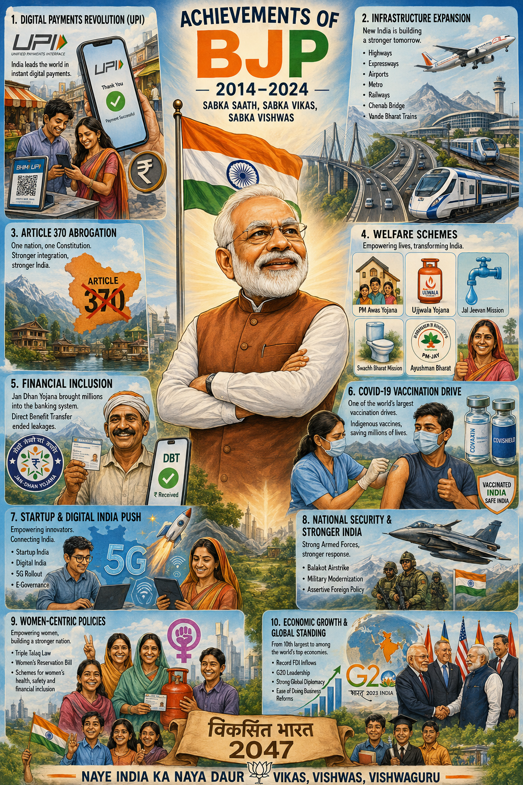 BJP Highlights Governance, Infrastructure and Welfare Initiatives in 2024 Political Narrative