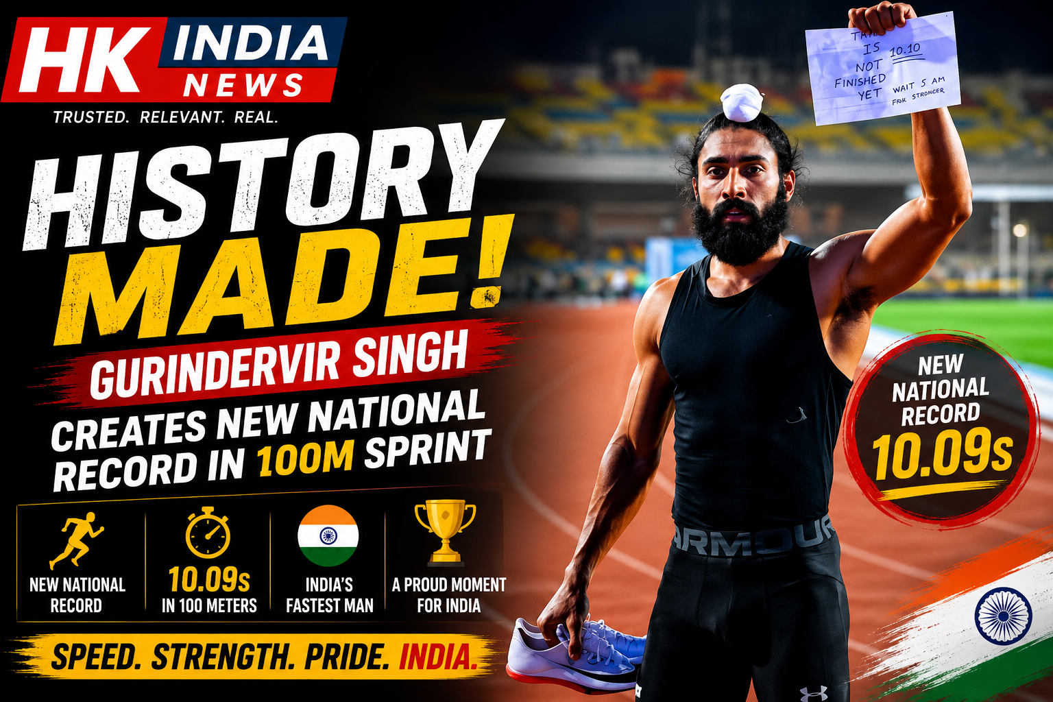 India’s Sprint Revolution: Gurindervir Singh Sets New National Record with 10.09s Run