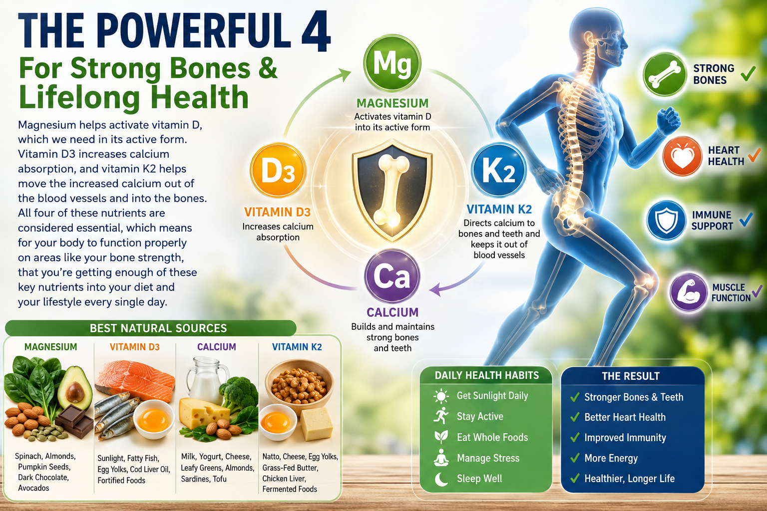 The Important Connection Between Magnesium, Vitamin D3, Calcium, and Vitamin K2 for Overall Healt