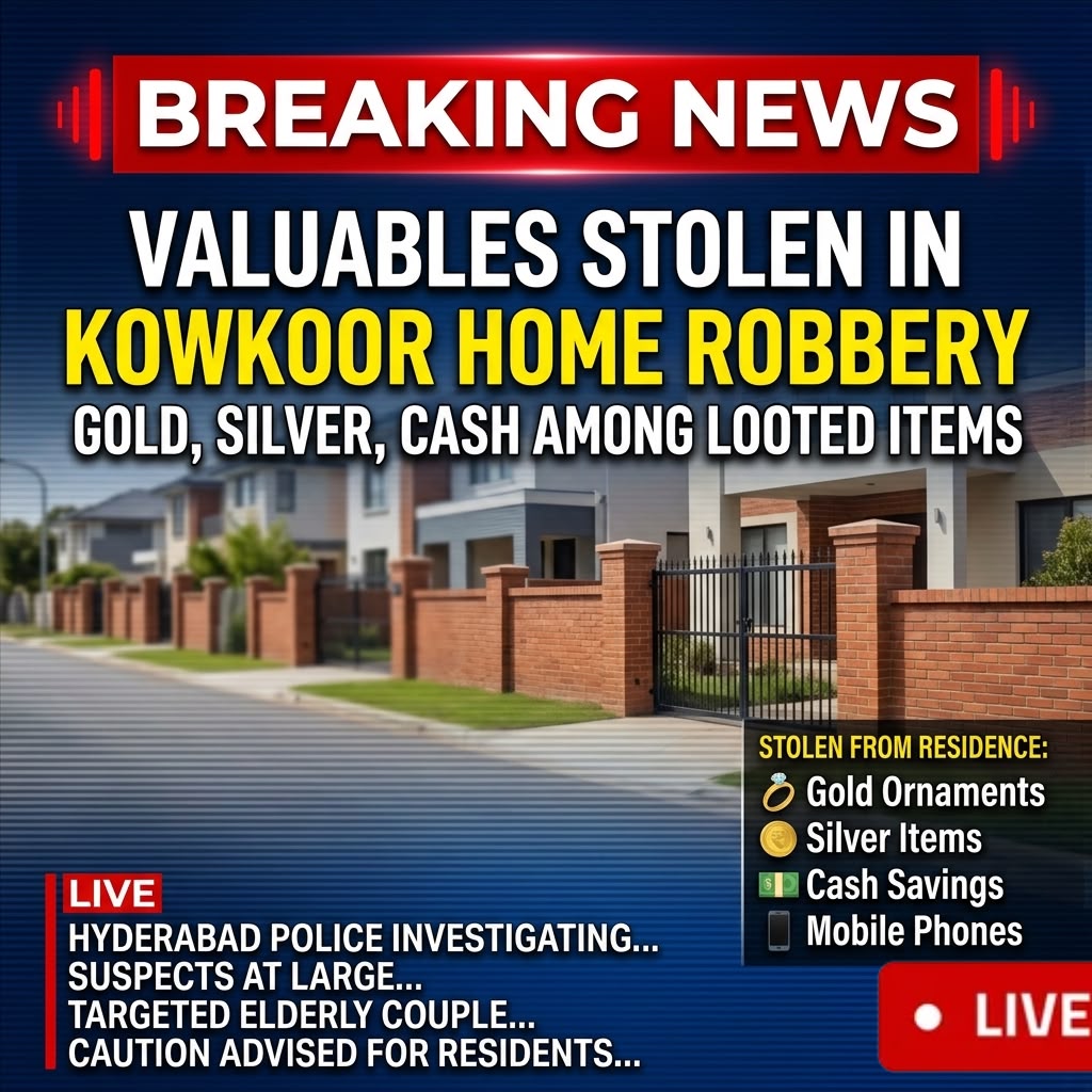 Valuables Stolen in Kowkoor Home Robbery: Gold, Silver, Cash Among Looted Items