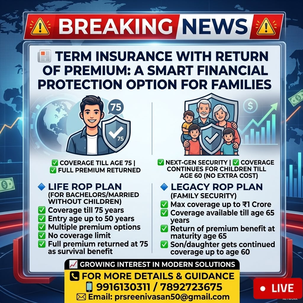 Term Insurance Plans With Return of Premium Gain Attention Among Policy Buyers