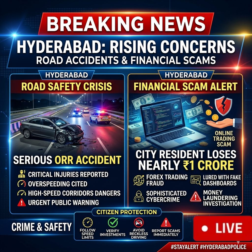 Crime & Safety in Hyderabad: Concerns Over Road Accidents and Financial Scams