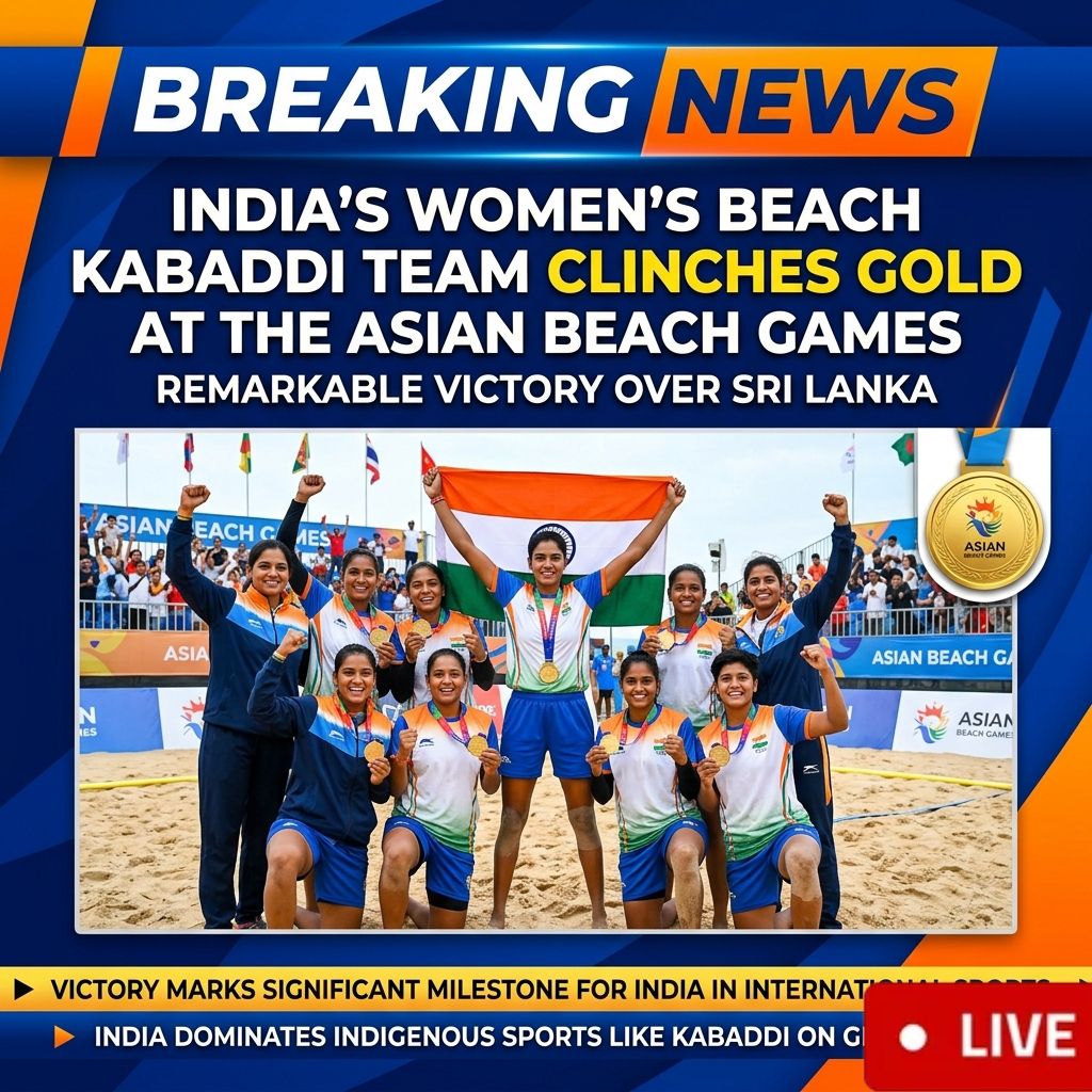India’s Women’s Beach Kabaddi Team Wins Gold at Asian Beach Games