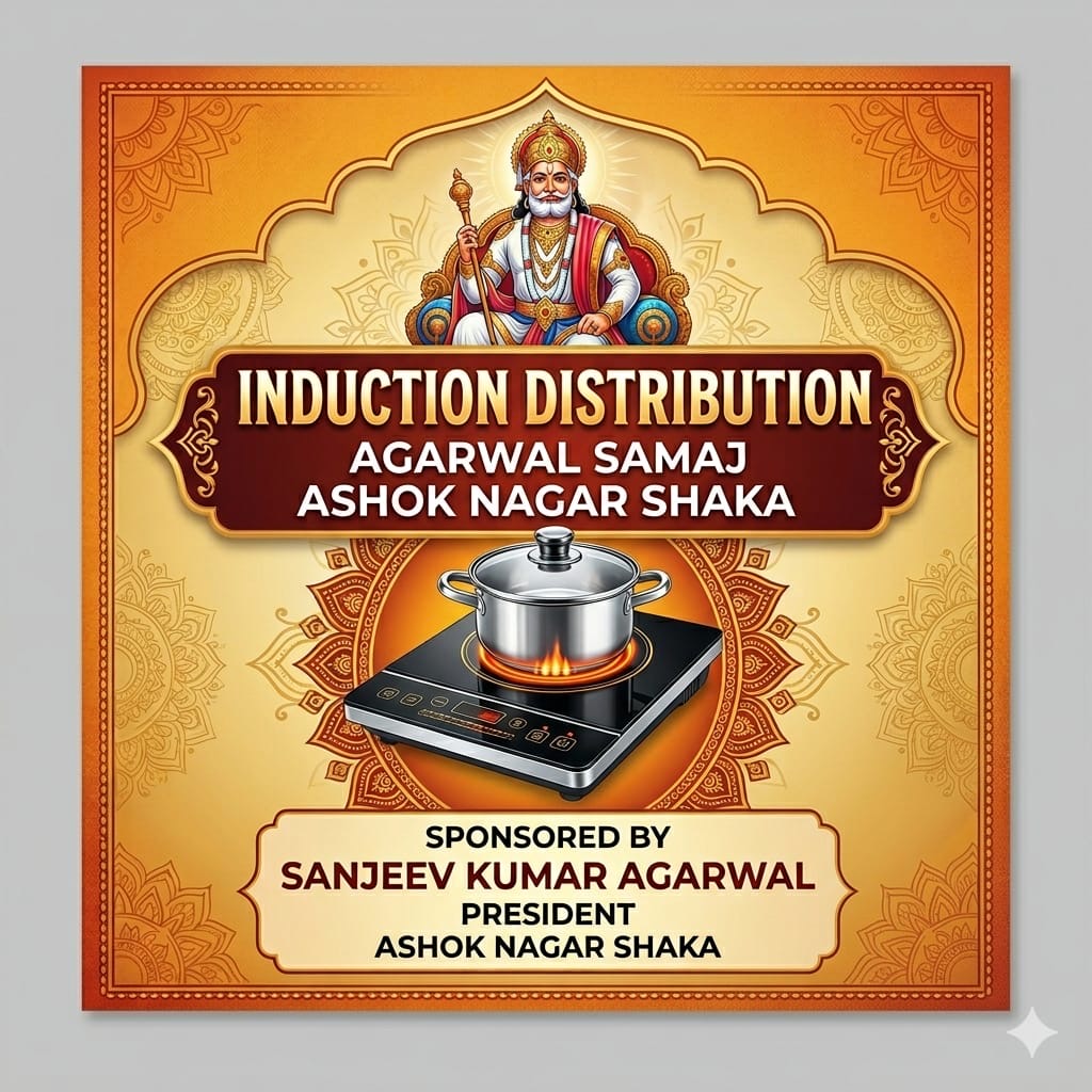 अग्रवाल समाज अशोकनगर शाखा के अध्यक्ष संजीव कुमार अग्रवाल द्वारा ५० जरूरतमंद परिवार को इंडक्शन स्टोव वितरित